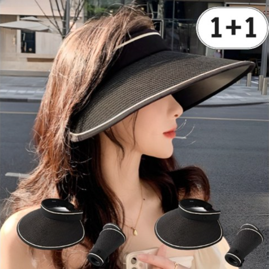 무노 1+1 자외선차단 모자 여성 햇빛차단 여름 라탄 모자 선캡