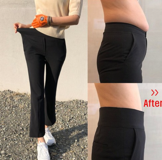 아크나인 여성 골프 바지 몸매 보정 썸머 매직 부츠컷 팬츠 빅사이즈 밴딩 연습복