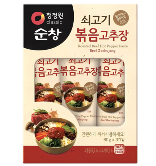 청정원순창 쇠고기 볶음 고추장, 60g, 3개