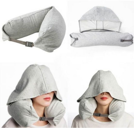 기내 수면용 안대 겸용 목베개 넥쿠션 후드 쿠션 필로우 비행기 숙면템